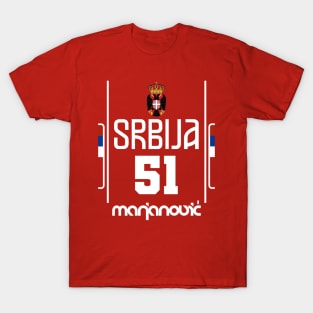 Boban Marjanovic Retro Serbia Euro Basketball Fan Art T-Shirt